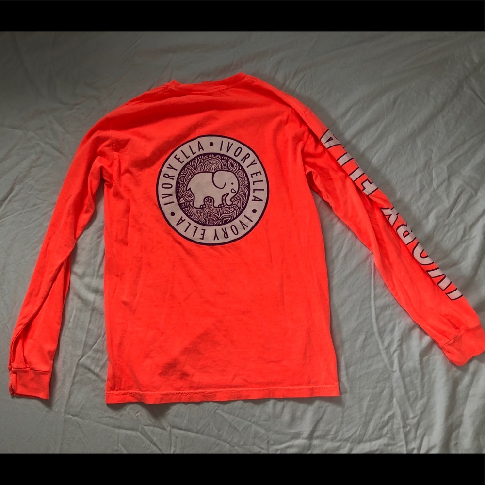 Ivory Ella Long Sleeve Coral T-shirt